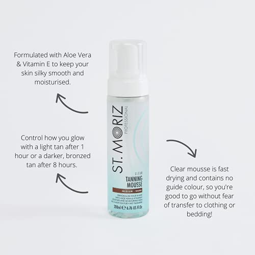 St Moriz Professional Instant 1 Hour Fast Tan Mousse | With Aloe Vera & Vitamin E | Develops in 1-3 Hours | Express Vegan Fake Tan with Guide Col