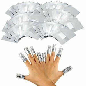 100pcs Aluminium Foil Nail Wraps Acrylic Gel Polish Remover - No Acetone