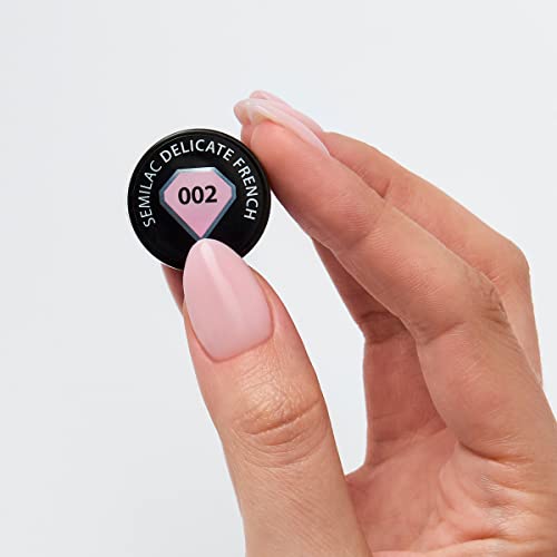 SEMILAC Gel Nail Polish | Long Lasting and Easy to Apply | Perfect for Home and Professional Manicure and Pedicure - 002 Delicate French UV Gel N