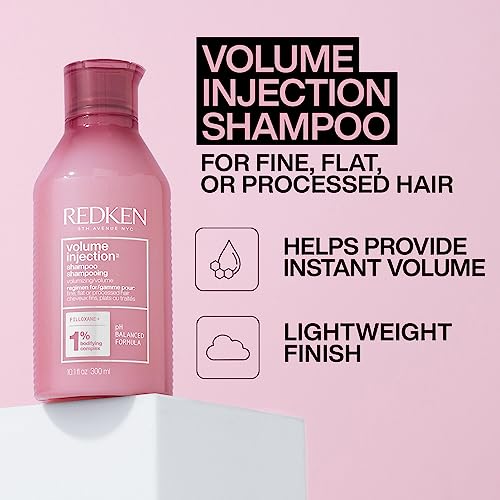 REDKEN Shampoo, For Flat/Fine Hair, Citric Acid, Adds Lift & Volume, Volume Injection, 300 ml