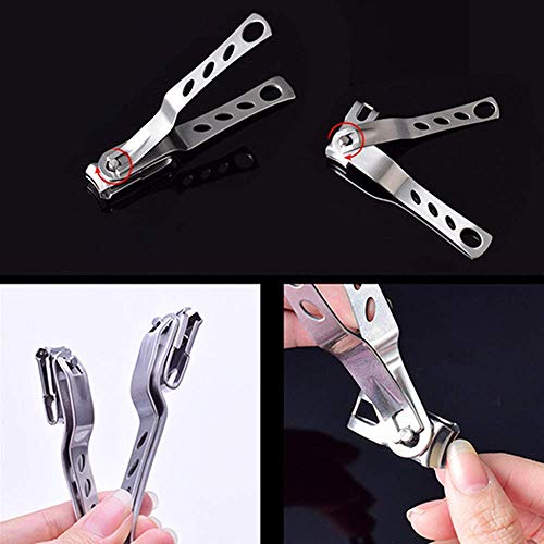 Morkka Nail Clippers with 360-Degree Rotating Head Long Handle, Stainless Steel Fingernails and Toenails Cutter 3pcs