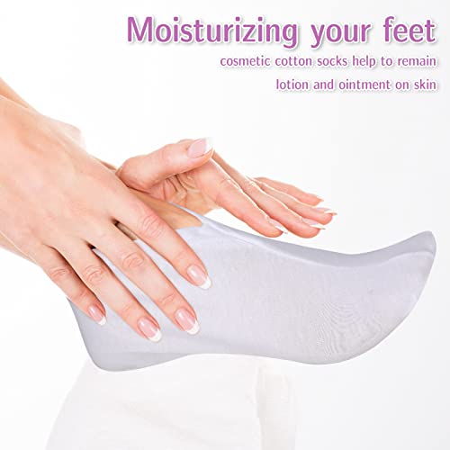 Dacitiery 5 Pairs Moisturizing Socks Overnight, Thin Foot Spa Socks Cotton Moisture Enhancing Socks Cosmetic Moisturizing Socks for Dry Cracked F