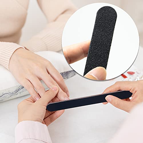 LAMXD 20 PCS Nail Files, Professional Nail Files Double Sided Emery Board, Fingernal Buffing Files Set for Home, 100/180 Grit(Black)