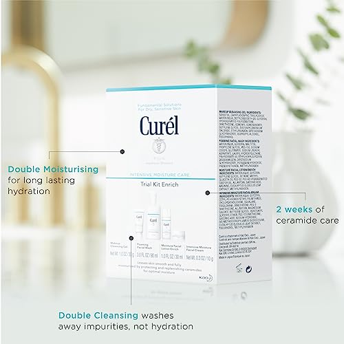 Curel Trial & Travel Kit, Two Week Skincare Routine for Dry, Sensitive Skin