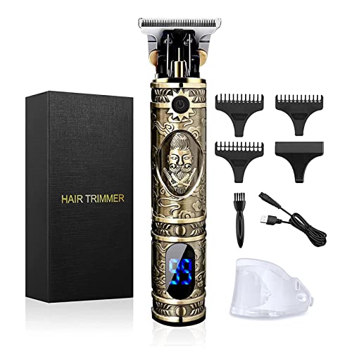 Hair Clippers Beard Trimmer for Men, Professional Cordless Hair Trimmer T-Bladeds Outliner Grooming Baldheaded Shaver with 1500mAh Battery and 18