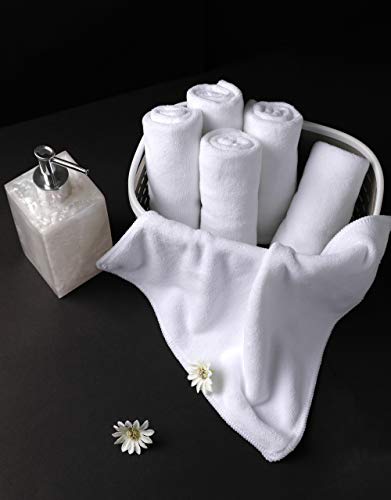 Microfibre Face Cloths Makeup Remover Cloths Face Drying cloths Wash Towels Facial Cleansing Towels Super Soft 30cm x 30cm 8 Pack white