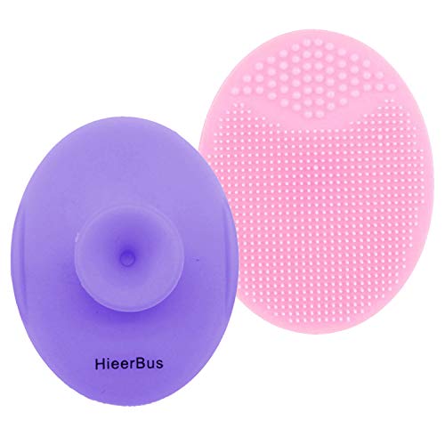 HieerBus Facial Cleansing Brush,Soft Silicone Face Scrubber,Facial Exfoliation Scrub for Massage Pore Cleansing Blackhead Removing Deep Scrubbing