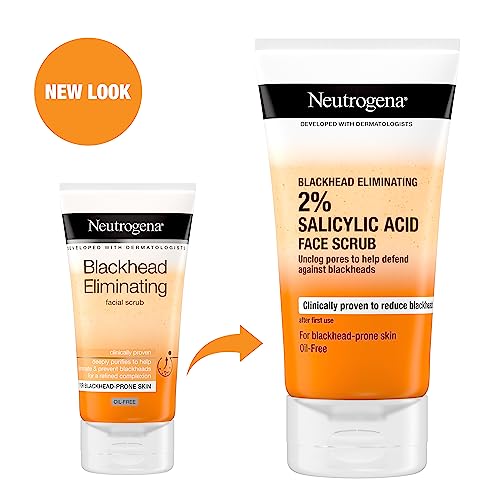 Neutrogena Blackhead Eliminating Facial Scrub, Clear, 150 ml (Pack of 1)