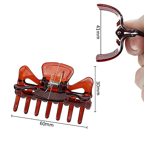 JaneYi 6 Pieces Hair Claw Clips Plastic Hair Claws Non-Slip Strong Hold Hair Jaw Clips Medium Small Hair Clasps Fashion Hair Styling Accessories