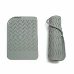 Silicone Heat Resistant Mat for Hair Straightener, Flat Iron, Curling Iron, Portable Travel Anti-Scald Mat Pad for Hair Curling Wand, Hair Crimpi