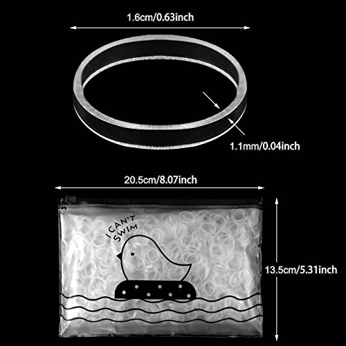 Qufiiry 1100 Pcs Clear Elastic Hair Bands, Mini Hair Rubber Bands, Girls & Women Small Hair Bands, Elastic Hair Ties to Beautify Your Hair, Clear