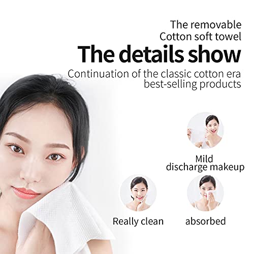 Cotton Facial Dry Wipes 100 Count, Deeply Cleansing Disposable Face Towel Cotton Tissue, Multi-Purpose for Skin Care, Make-up Wipes, Face Wipes a