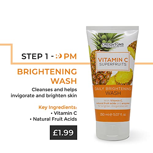 Creightons Vitamin C Superfruits Daily Brightening Wash (150 ml) - A Refreshing and Invigorating Daily Facial Wash with Vitamin C, Natural Fruit