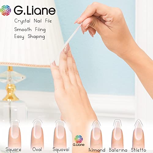 Premium Glass Nail File With Case – G.Liane Professional Crystal Fingernail Files Perfect Manicure Set For Women Men Kids Nail Care Gift Set (Ros