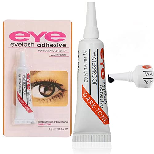 Eyelash Glue Clear 7g 0.25 FL. OZ. Strong Hold False Eyelash Glue Waterproof Long Lasting Lash Glue Strip Eyelash Adhesive White Lashes Glue