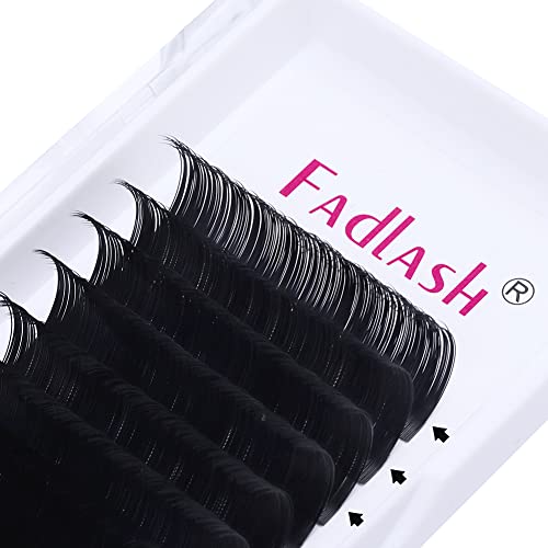 Eyelash Extensions 0.05mm D Curl Mix 8-14mm FADLASH Classic Lash Extensions 1:1 Individual Classic Eyelashes Black Matte Single Lashes Extension