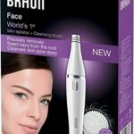 Braun FaceSpa Face Epilator, Hair Removal with Facial Cleansing Brush Head, 100% Waterproof, SE810, White