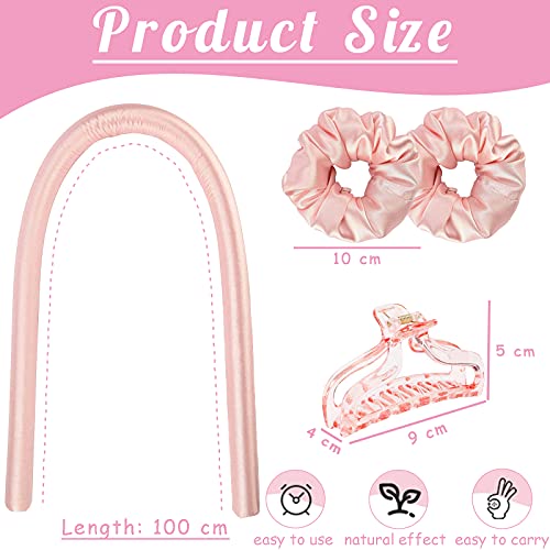 Heatless Curlers Headband, Silk Ribbon Curling Rod Lazy Natural Soft Wave Formers Sleeping Overnight Hair Wrap Kit No Heat Hair Styling Tools for