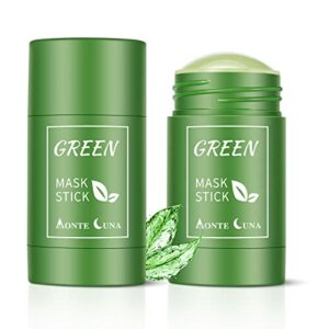 2 Pack Green Tea Cleansing Mask Stick, Blackhead Remover Mask Stick, Green Tea Purifying Clay Stick Mask, Moisturizing & Oil Control Facial Pore