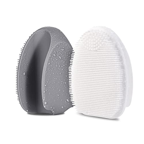 HieerBus Silicone Face Scrubber,Manual Exfoliating Brush,Handheld Facial Cleansing Brush for Women Men-Blackhead Removing Pore Cleansing Massagin