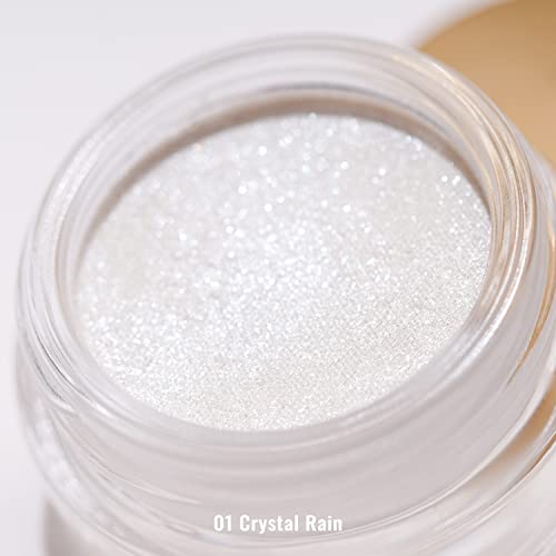 Oulac Shiny Light Blue Cream Eyeshadow, Can Be Used as Highlighter and Eyeshadow, Glitter Eyeshadow with Creamy Texture, Waterproof, Large Capaci