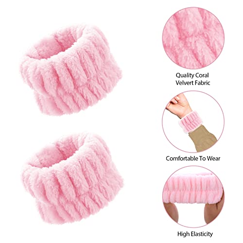 Sibba Sponge Headband Wristband Sets for Washing Face, Makeup Headbands for Women Girls, Skincare Makeup Removal Wash Spa Yoga Sports Shower Head