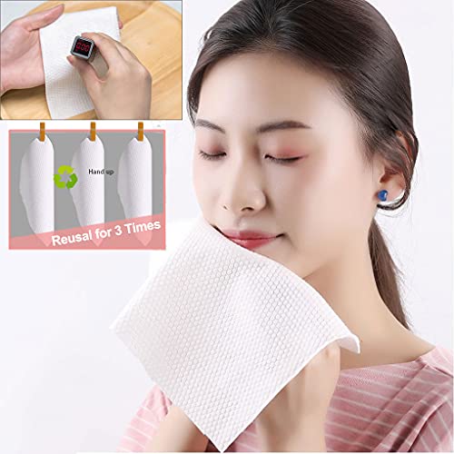 Cotton Facial Dry Wipes 100 Count, Deeply Cleansing Disposable Face Towel Cotton Tissue, Multi-Purpose for Skin Care, Make-up Wipes, Face Wipes a