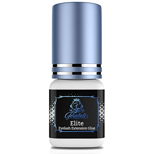 Elite Fast Dry Time Eyelash Extension Glue - Forabeli 5ml / 1 Sec Drying time/Retention – 7 Weeks/Maximum Bonding Power/Black Adhesive for Semi-P