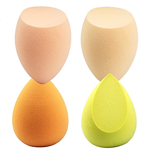 Makeup Sponge Blender Set of 5 Pcs & Foundation Brushes 1Pcs, Mocarheri Soft Sponge For Liquid Foundation, Creams, and Powders,Latex Free Wet and