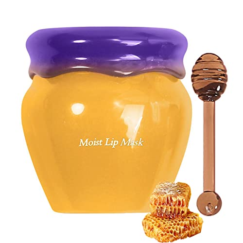 Lip Sleeping Mask Lip Balm Skincare Set,Honey Sakura Moisturizing Lip Plumper Care Day Night Repair,Prevent Dry Crack,Lip Line Reducing,Clearing