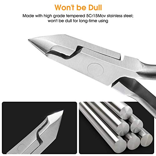 Cuticle Nippers and Cuticle Pusher Manicure Tools Set - Professional Nail Cuticle Remover Cutter Clippers Tool for Gel Nail Art Fingernails Toena