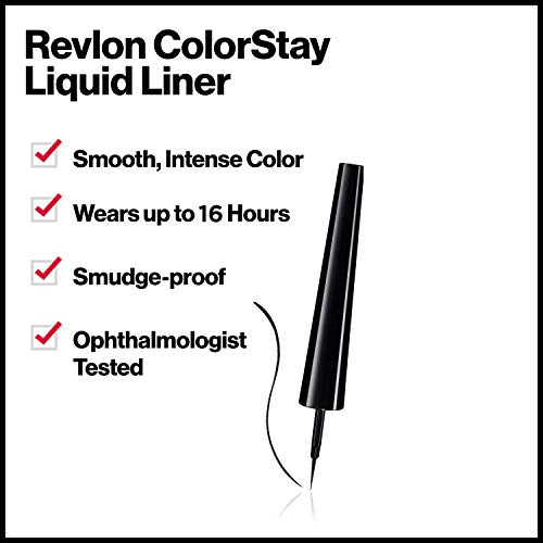 Revlon Colorstay Liquid Eyeliner, Waterproof, Smudgeproof, Longwearing Eye Makeup with Ultra-fine Tip, Black Brown