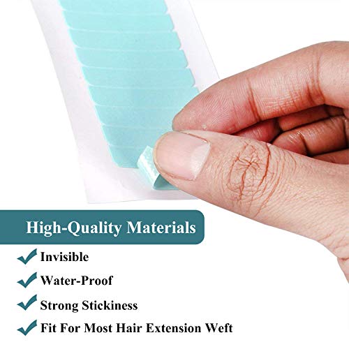 Hair Extension Tape Tabs, 96pcs Pre-cut Double Sided Adhesive Tapes in Hair Extensions, Beauty Tool for Human Hair Weft Replacement - Waterproof