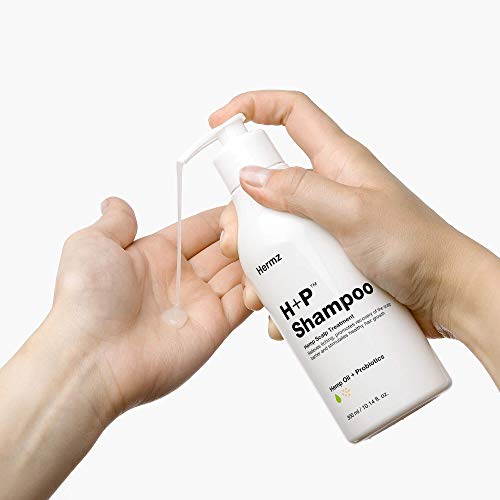 Hermz H+P Antimicrobial Shampoo: Hemp, Probiotics & Salicylic Acid - Deeply Nourishing Scalp, Therapeutic Treatment of Seborrhoeic Dermatitis and