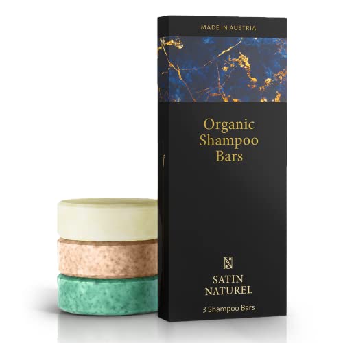 Set of 3 - Organic Shampoo Bar + Conditioner Bar 180g - Shampoo and Conditioner Sets - Hair Growth Shampoo - Shampoo for Greasy Hair & Dry Hair -