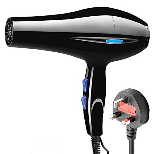 Professional Hair Dryer Travel Hair Dryer, Hair Dryer with Attachments, Powerful Ionic Hairdryer with 2 Speed 3 Heat Setting and Cool Button for