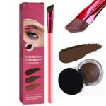 Eyebrow Pomade Waterproof,4D Hair Stroke Brow Stamp Brush, Eyebrow Hair Stroke Brush, Multifunction Ultra-thin Angled Realistic Eyebrow (Deep Bro