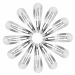 50 Pack Snap Hair Clips Hair Barrettes for Kids, Girls and Women, 50 mm (Silver)