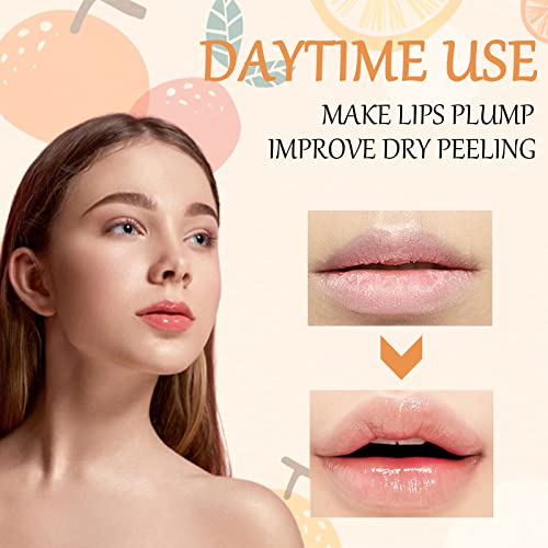 Lip Plumper Gloss Moisturizing Lip Lotion Oils,6Pcs Fruit-flavored Transparent Colorless , Moisturized Liquid Lipstick for Dry and Chapped Lips (
