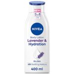 NIVEA Lavender Body Lotion (400ml), NIVEA Moisturiser for Dry Skin with Natural Origin Oils and Lavender Scent, NIVEA Body Lotion for Smoother Sk