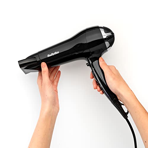 BaByliss Power Smooth 2400W Hair Dryer, Black, Fast, lightweight, ionic dryer