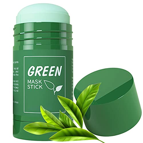 Green Tea Mask Stick for Face, Purifying Solid Green Clay Stick Mask For Blackhead Remover, Anti-Acne Oil Control & Clean Pores for All Skin Type