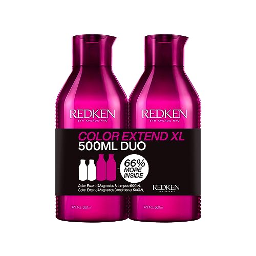 REDKEN Shampoo & Conditioner, For Coloured Hair, Enhances Shine, Color Extend Magnetics, Power Duo 500 ml Set
