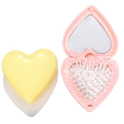 Hair Brush, Detangling Hairbrush With Mirror Travel Mini Small Paddle Brush Folding Hair Comb For Thick Curly Thin Long Short Wet Dry Hair Mens W