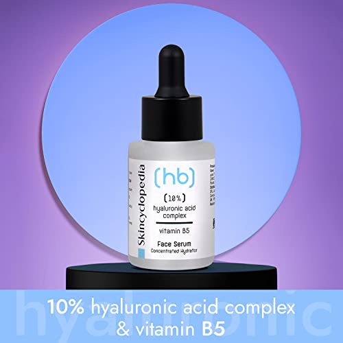 Skincyclopedia 10% Hyaluronic Acid Serum with Vitamin C, B5 and Retinol - Face Moisturiser for Dry,Combination, Acne Prone and Oily Skin - Antiox