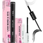 Lash Bond and Seal with Remover, Cevillae Eyelash Glue and Lash Remover for Individual Cluster Lashes Extensions, Waterproof Strong Hold 48Hours