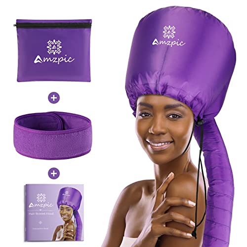 Bonnet Hood Hair Dryer Attachment - Soft, Adjustable Extra Large Bonnet Hair Dryer for Speeds Up Drying Time at Home, Easy to Use for Styling, Cu