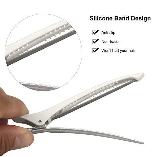 Beayuer Professional Salon Hair Clips 6 Pack Hair Clips for Styling and Sectioning Non Slip Hair Clips With Silicone Band No Trace Hair Clips for