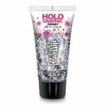 Chunky cosmetic glitter gels 50ml for face, body & hair from PaintGlow (Vegan) (Intergalactic)
