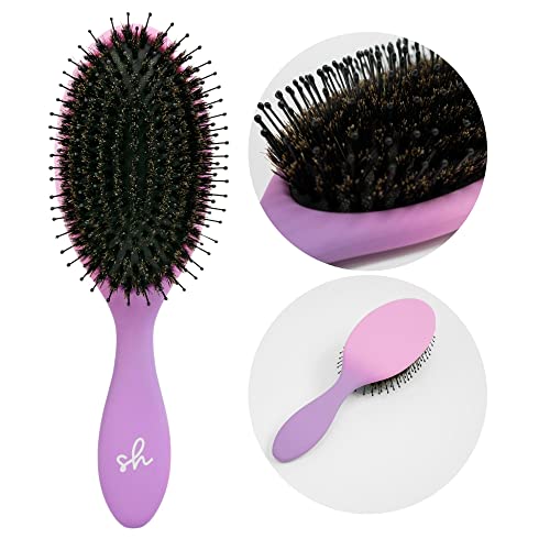 SimplyHair Ultimate Hair Extension Brush & Detangler Anti-Static, Dual Bristle Design, Soft Boar Bristle, Suitable for All Hair Types & Extension